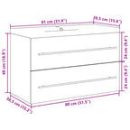 Set de muebles de baño 2 pzas madera contrachapada roble Sonoma