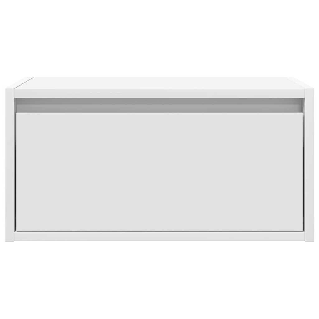 Mesita de noche de pared con luces LED blanco
