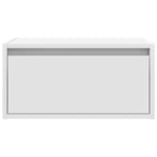 Mesitas de noche de pared con luces LED 2 unidades blanco