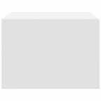 Mesitas de noche de pared con luces LED 2 unidades blanco