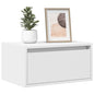 Wall-mounted nightstands with LED lights, set of 2, white