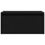 Mesita de noche de pared con luces LED roble negro