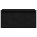 Mesitas de noche de pared con luces LED 2 unidades roble negro