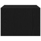 Mesitas de noche de pared con luces LED 2 unidades roble negro