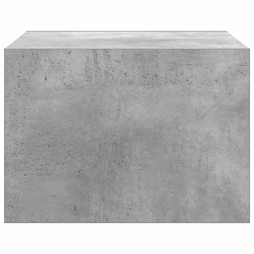 Mesita de noche de pared con luces LED gris hormigón