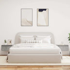 Mesitas de noche de pared con luces LED 2 uds gris hormigón