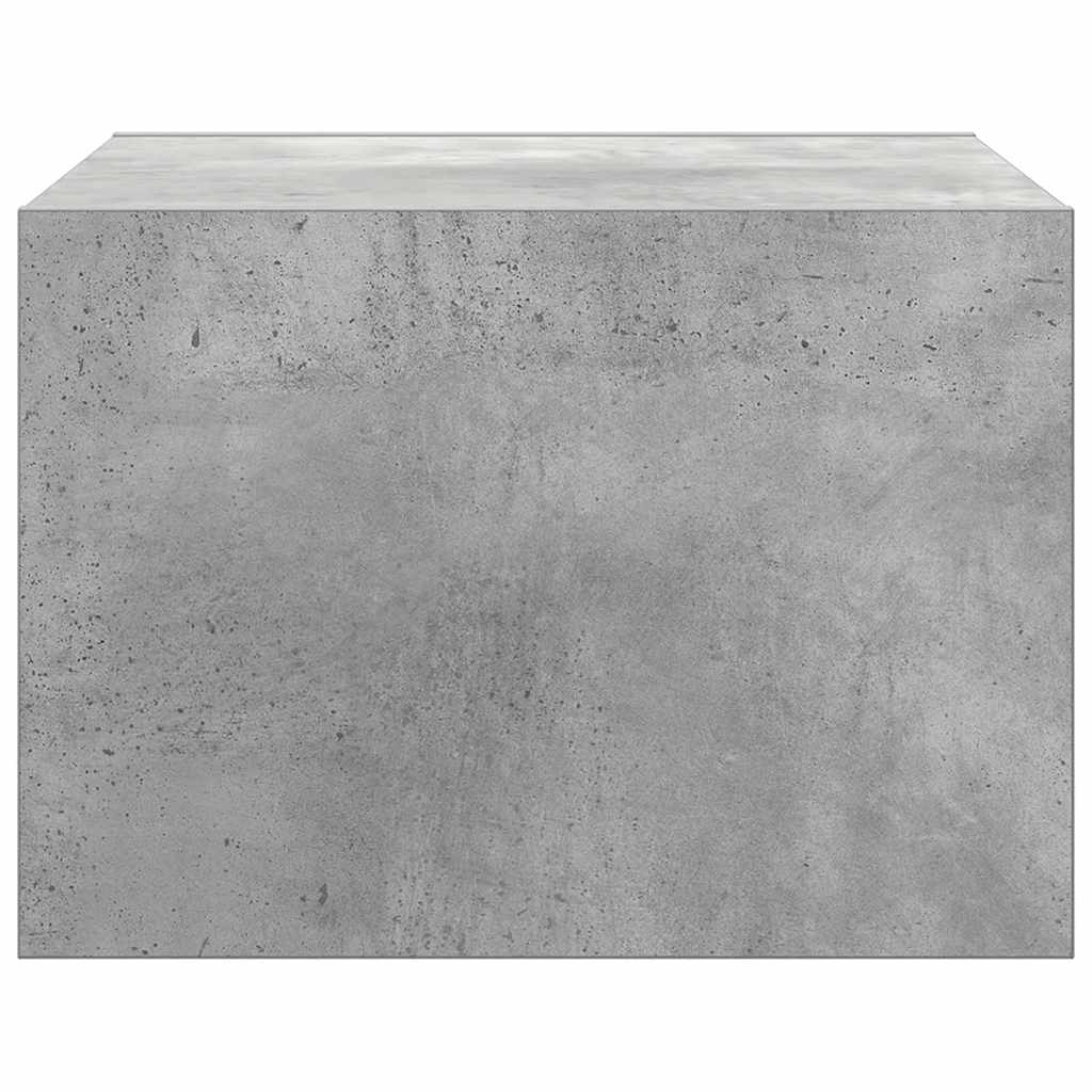 Mesitas de noche de pared con luces LED 2 uds gris hormigón