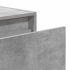 Mesitas de noche de pared con luces LED 2 uds gris hormigón