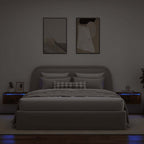 Mesitas de noche de pared con luces LED 2 uds roble ahumado