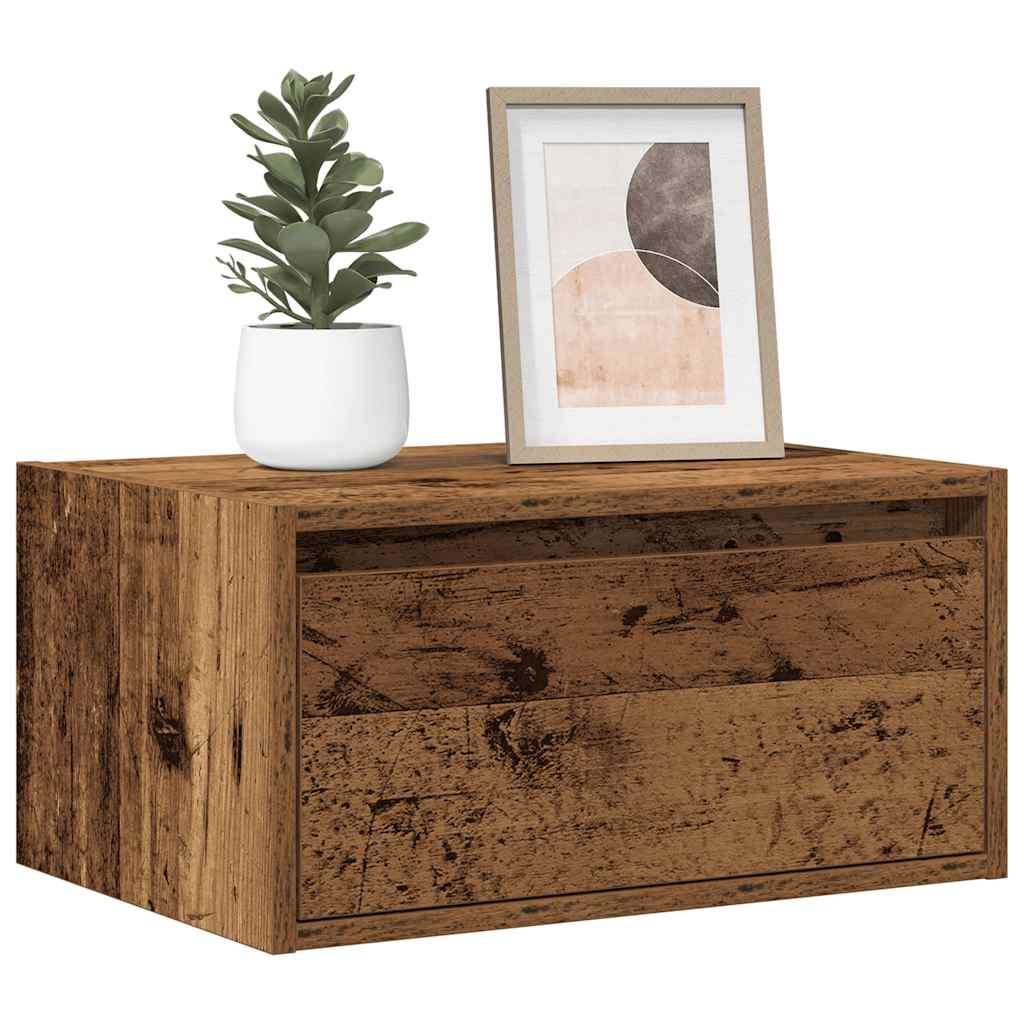 Mesa de cabeceira de parede com luzes LED cinza Sonoma