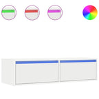 Mueble de TV con luces LED blanco 100X35,5x25 cm