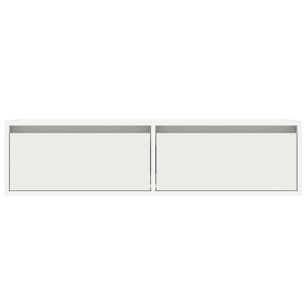 Mueble de TV con luces LED blanco 100X35,5x25 cm