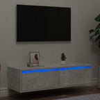 Mueble de TV con luces LED blanco 100X35,5x25 cm