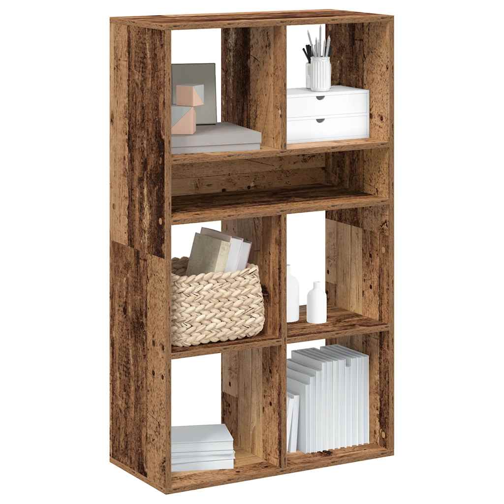 Armario de libros madera contrachapada envejecida 48x25,5x140cm