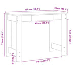 Escritorio de madera contrachapada blanco 100x45x75 cm