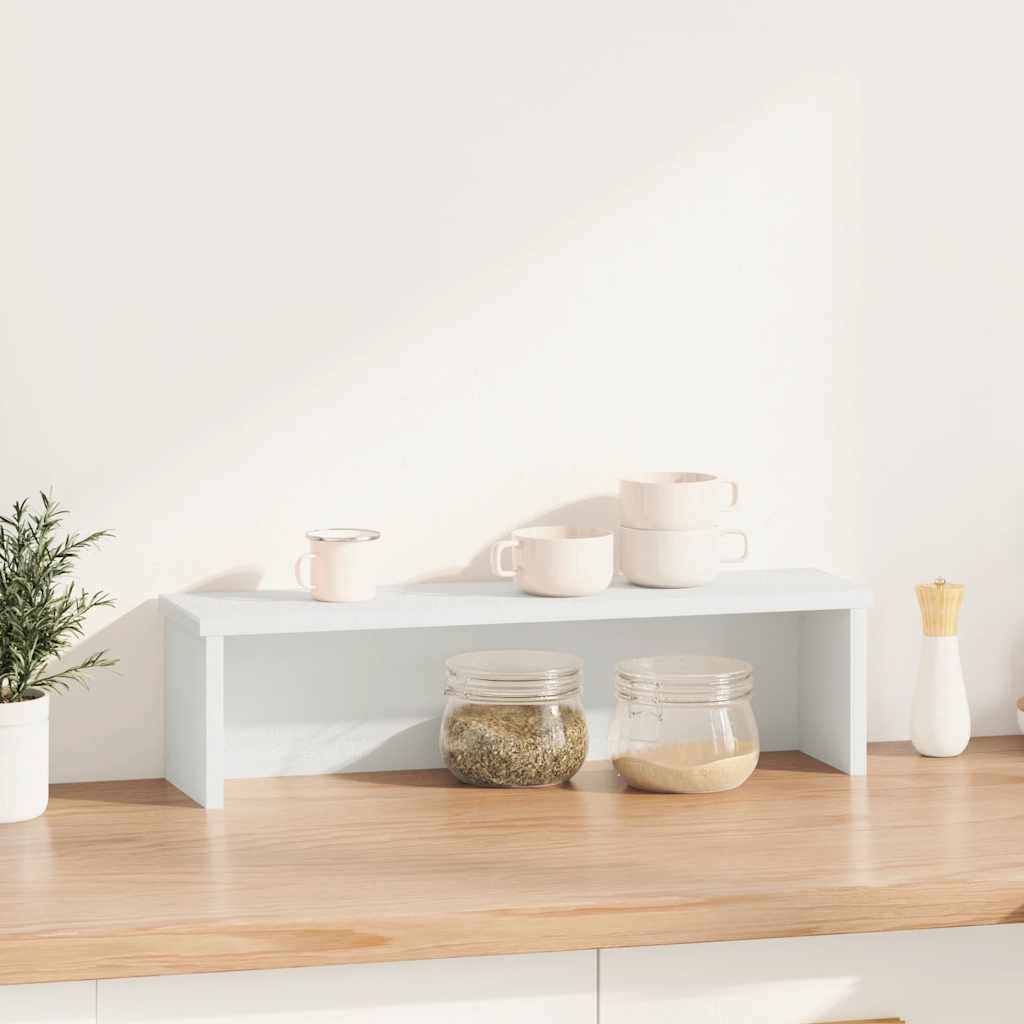 Estantería cocina apilable madera ingeniería blanca 50x15x16 cm