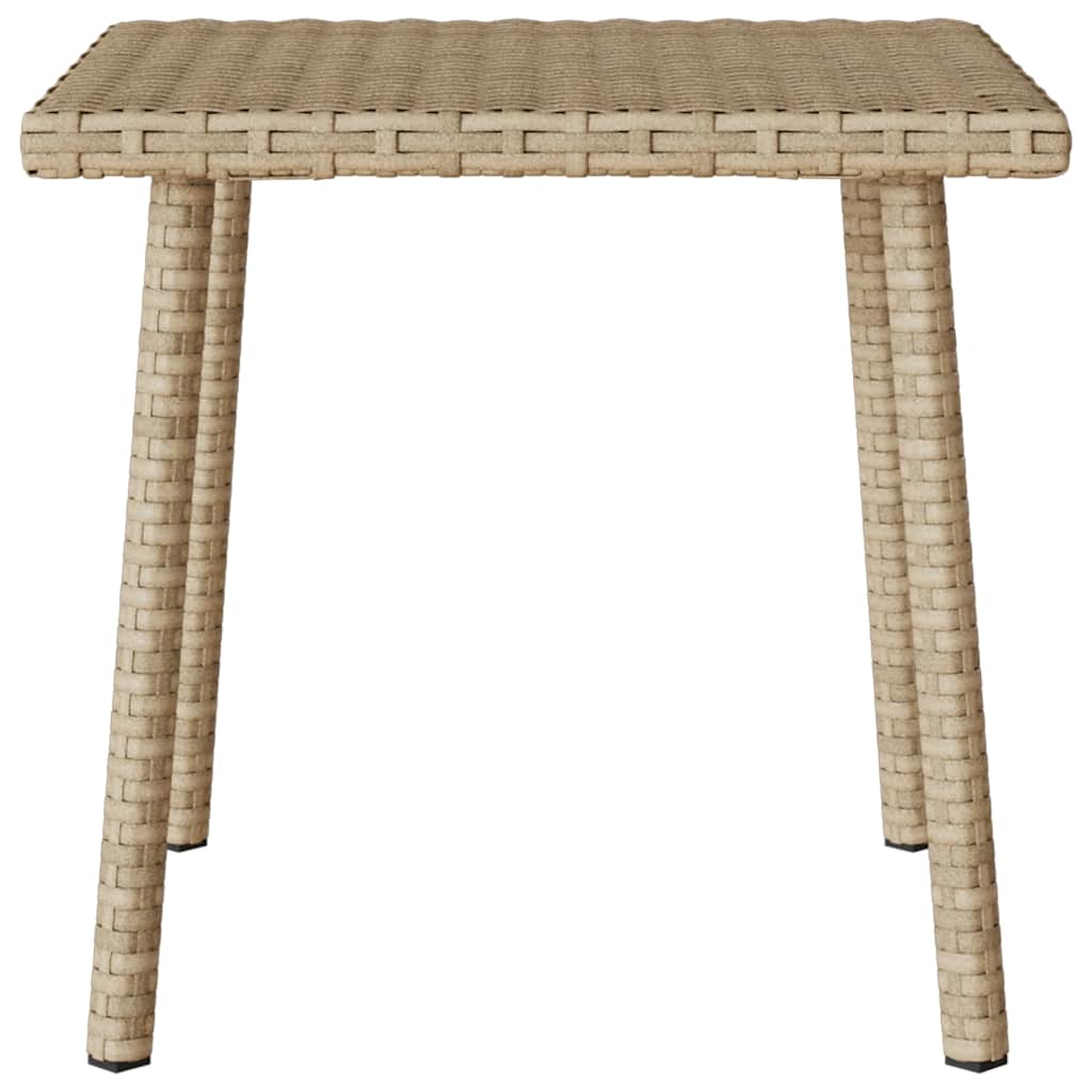 Mesa centro jardín rectangular beige 40x40x37cm ratán sintético