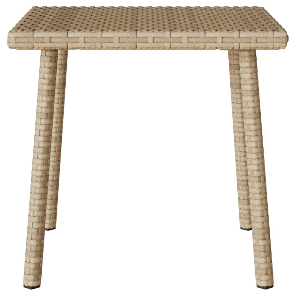 Mesa centro jardín rectangular beige 40x40x37cm ratán sintético