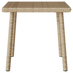 Mesa centro jardín rectangular beige 40x40x37cm ratán sintético