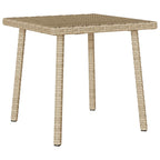 Mesa centro jardín rectangular beige 40x40x37cm ratán sintético