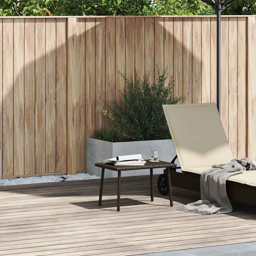 Mesa centro jardín rectangular beige 40x40x37cm ratán sintético