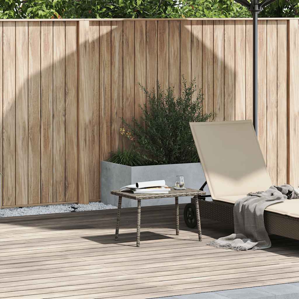 Mesa centro jardín rectangular beige 40x40x37cm ratán sintético