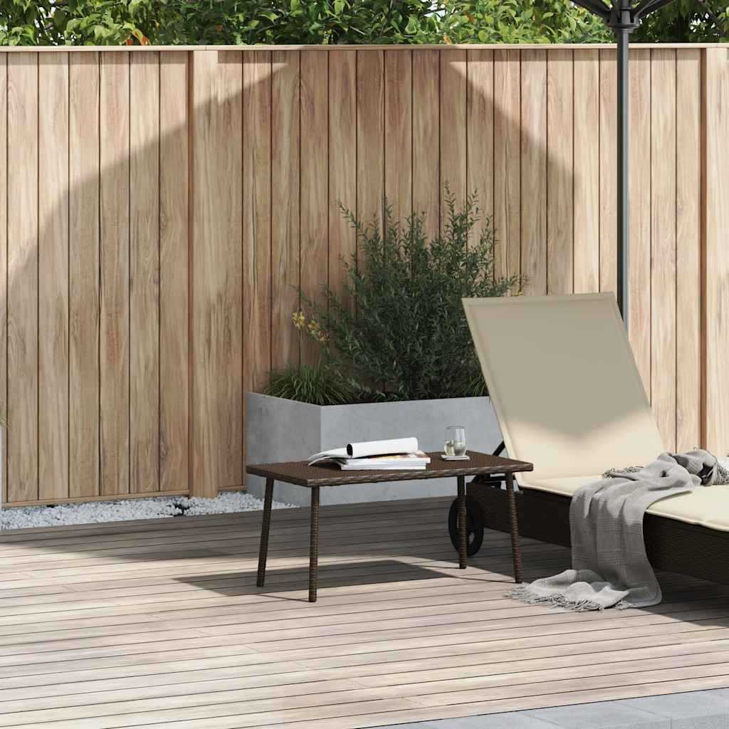 Mesa centro jardín rectangular beige 40x40x37cm ratán sintético