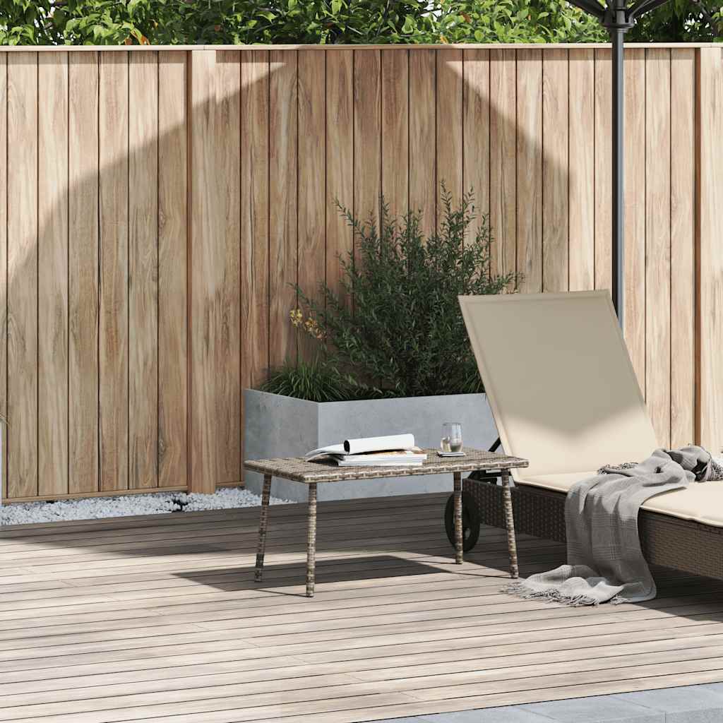 Mesa centro jardín rectangular beige 40x40x37cm ratán sintético