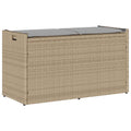 Banco de almacenaje con cojín beige 100 cm ratán sintético