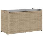 Banco de almacenaje con cojín beige 100 cm ratán sintético