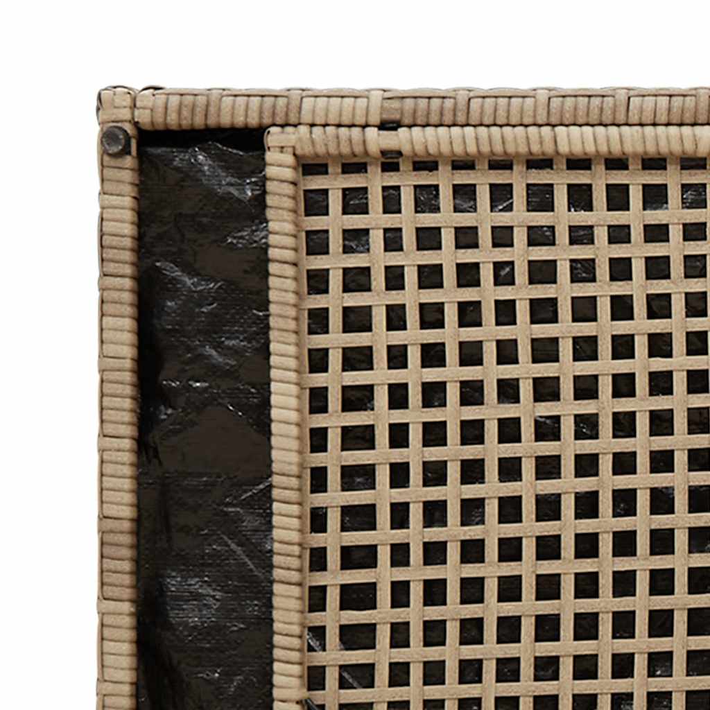 Banco de almacenaje con cojín beige 100 cm ratán sintético
