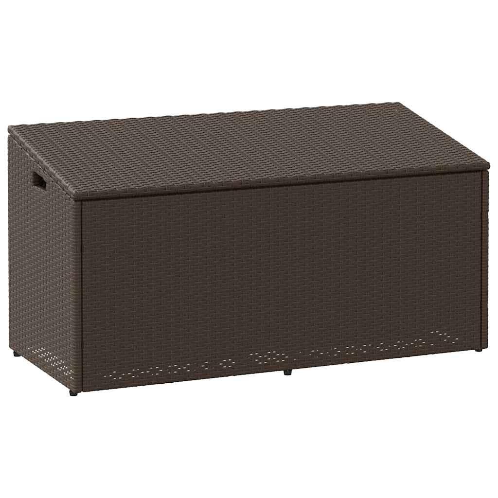 Arca de arrumação de jardim vime sintético preto 220x50x58 cm