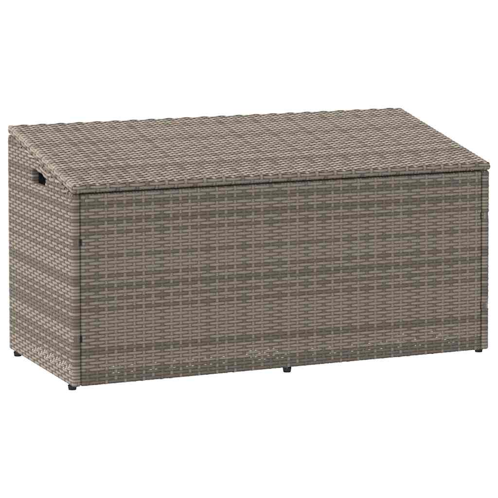 Arca de arrumação de jardim vime sintético preto 220x50x58 cm