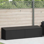 Arca de arrumação de jardim vime sintético preto 220x50x58 cm