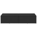 Arca de arrumação de jardim vime sintético preto 220x50x58 cm
