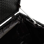 Arca de arrumação de jardim vime sintético preto 220x50x58 cm