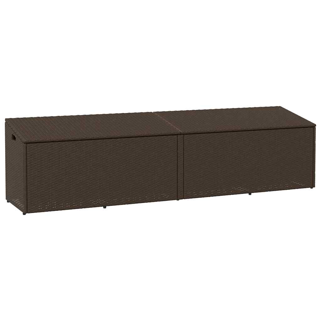 Arca de arrumação de jardim vime sintético preto 220x50x58 cm