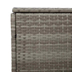 Caixa de arrumação de jardim em vime sintético cinza 220x50x58 cm