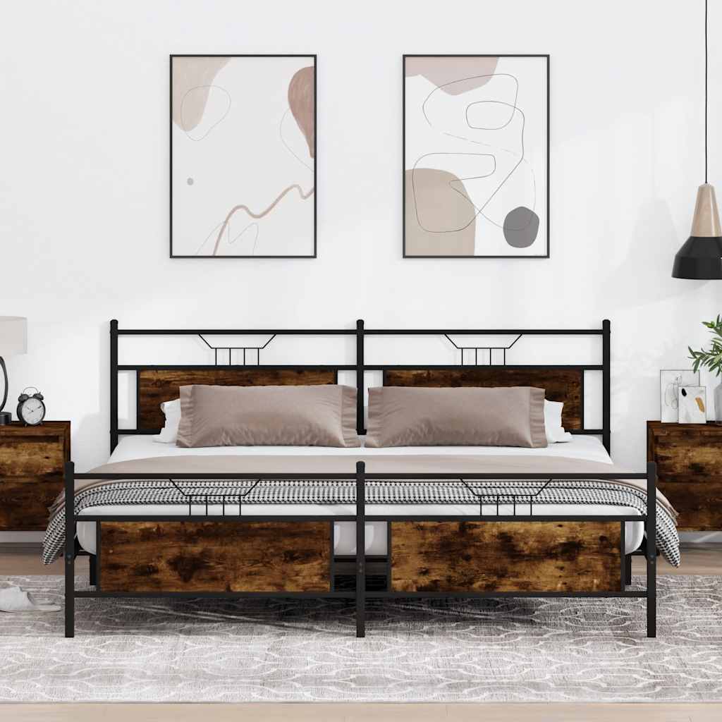 Cama sin colchón blanca 180x200 cm madera de ingeniería