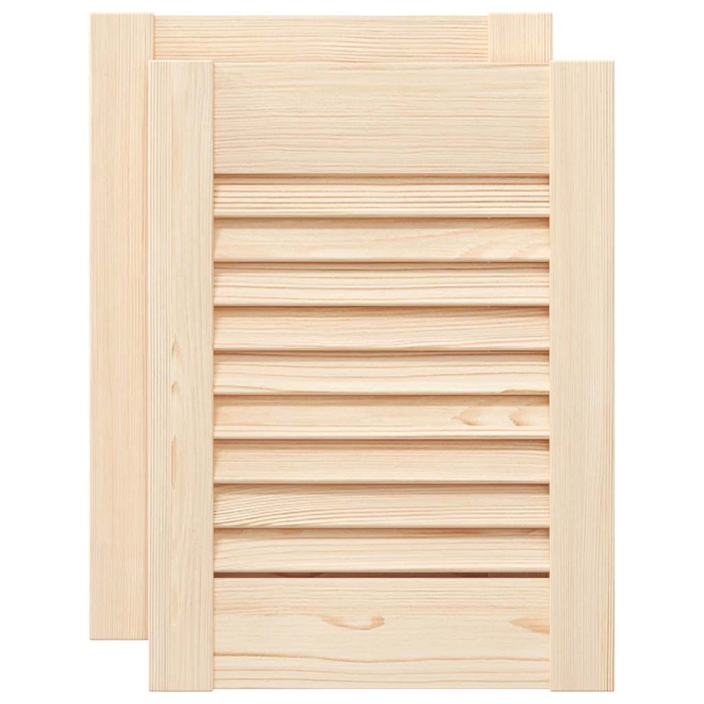 Puerta de armario de lamas 2 uds 39,5x29,5 cm madera de pino