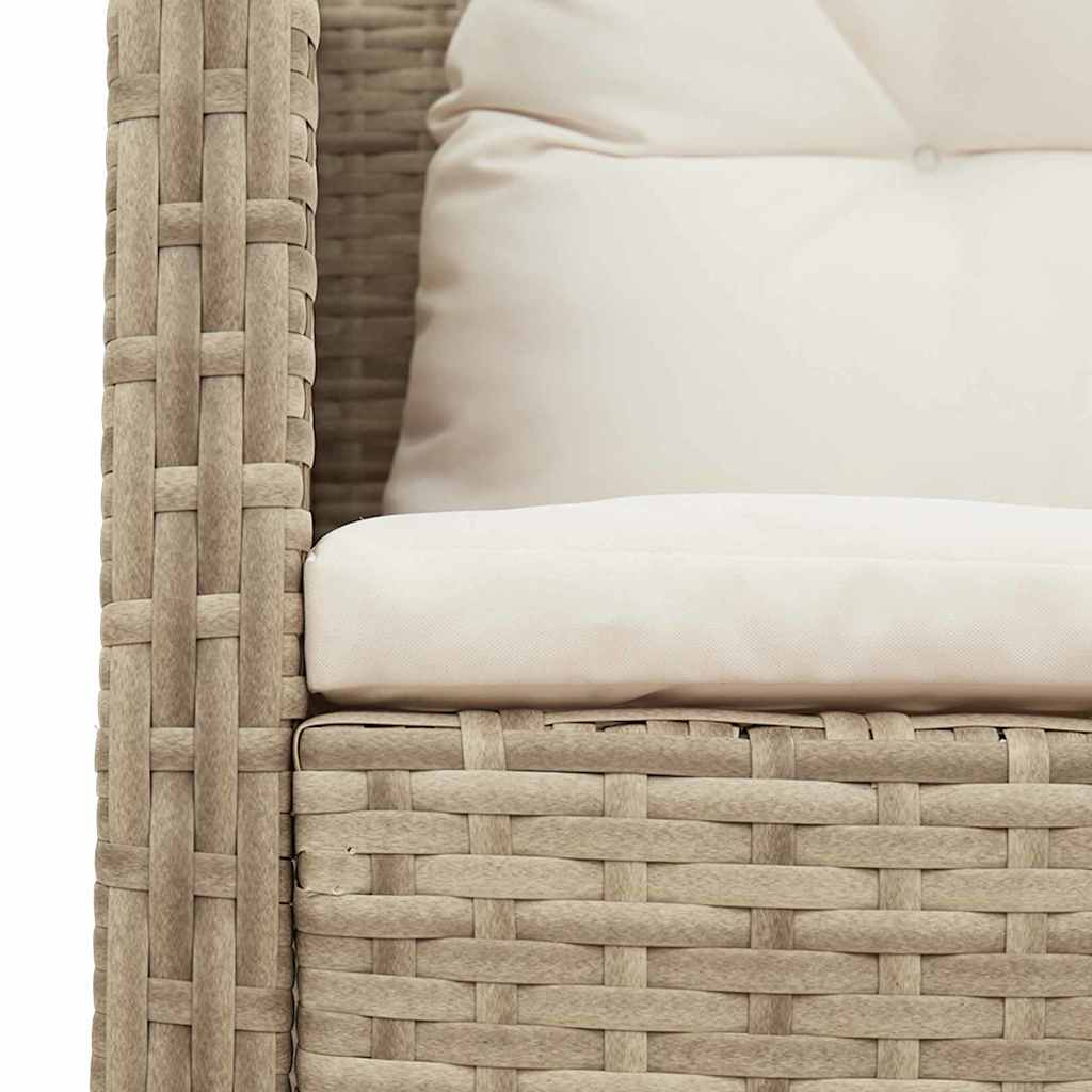 Conjunto de sofás de jardín 6 pcs Beige y Crema ratán sintético