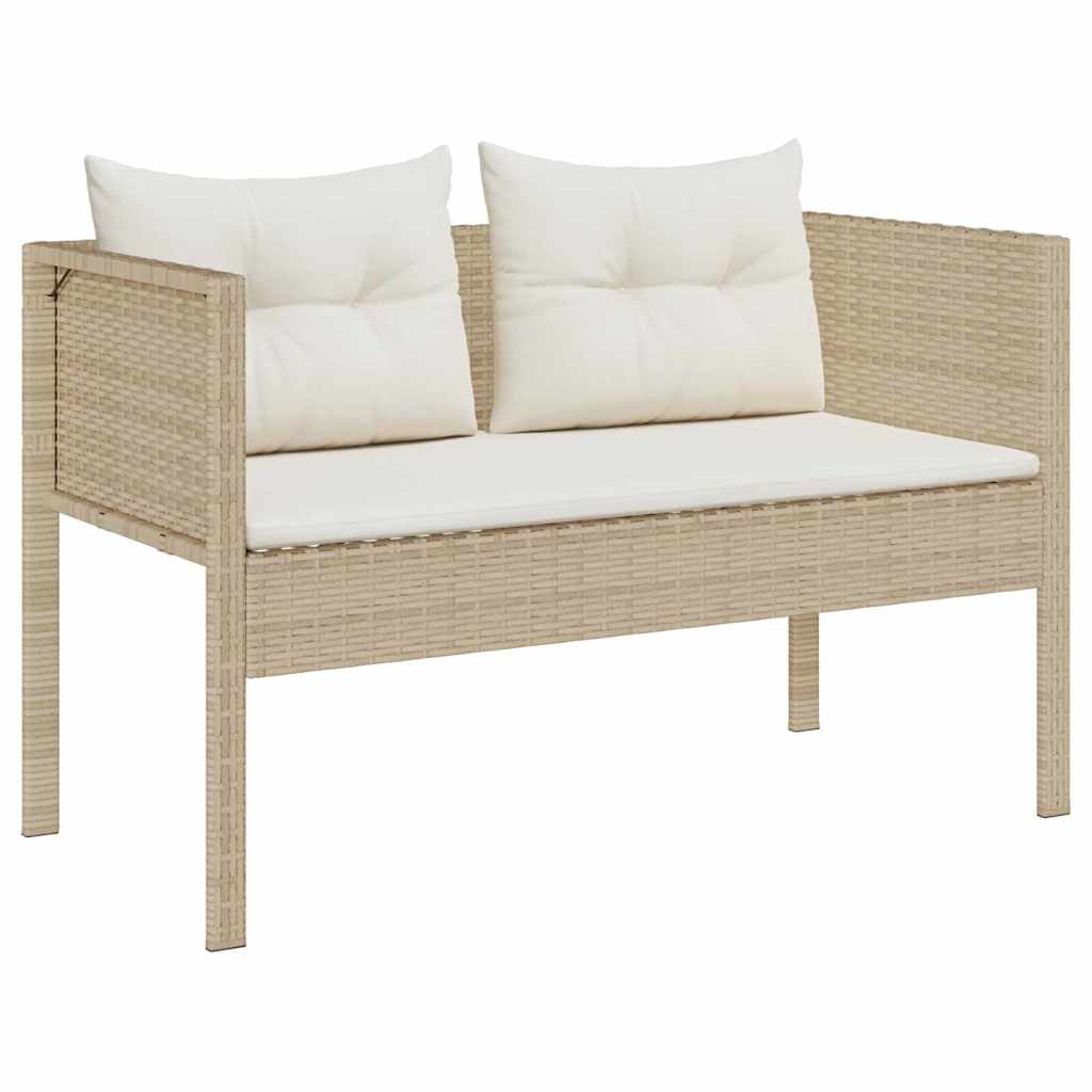 Conjunto de sofás de jardín 6 pcs Beige y Crema ratán sintético