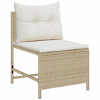 Conjunto de sofás de jardín 6 pcs Beige y Crema ratán sintético