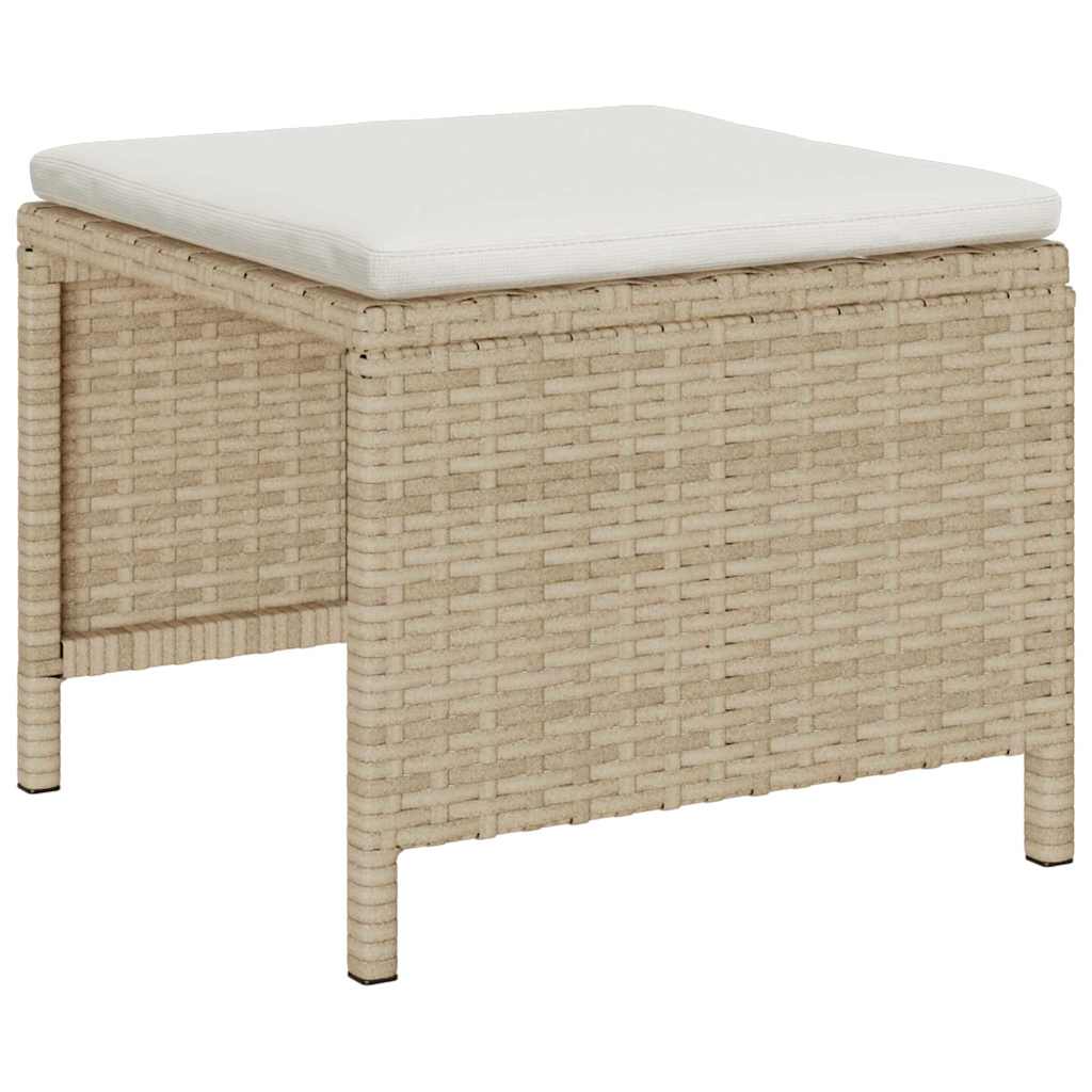 Conjunto de sofás de jardín 6 pcs Beige y Crema ratán sintético