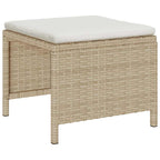 Conjunto de sofás de jardín 6 pcs Beige y Crema ratán sintético