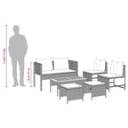 Conjunto de sofás de jardín 6 pcs Beige y Crema ratán sintético