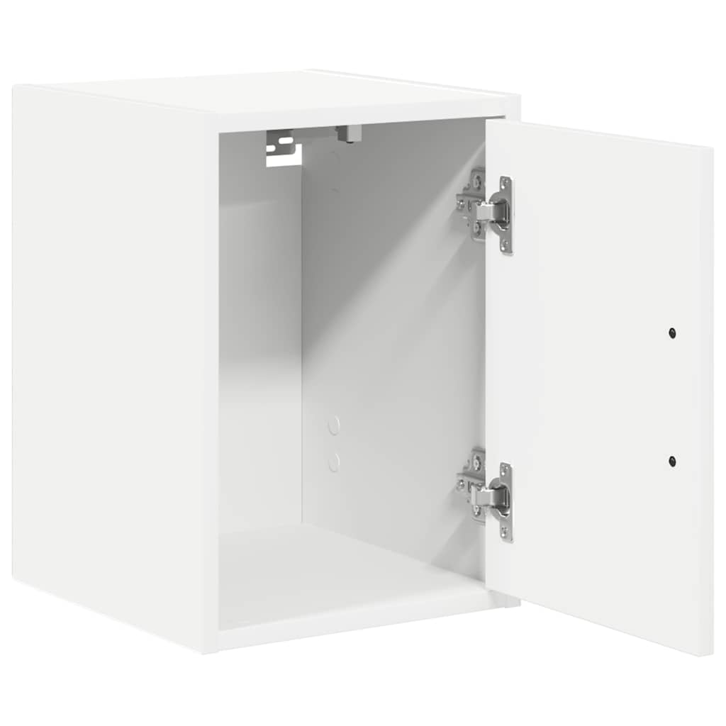 Armario de pared para garaje madera de ingeniería blanco