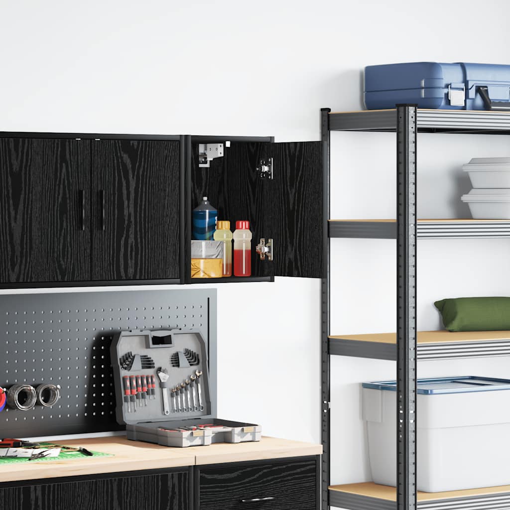Armario de pared para garaje madera de ingeniería blanco