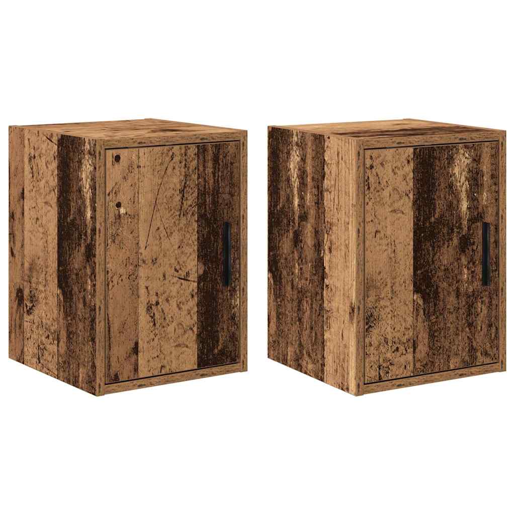 Armarios de pared 2 uds para garaje madera antigua madera