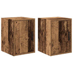 Armarios de pared 2 uds para garaje madera antigua madera